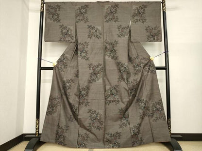 平和屋着物●本場大島紬　カタス7マルキ　短冊花文　正絹　逸品　AABI7965ck