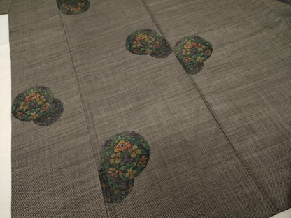 平和屋着物●本場大島紬　カタス7マルキ　花丸文　正絹　逸品　AABI7967ck