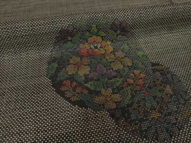 平和屋着物●本場大島紬　カタス7マルキ　花丸文　正絹　逸品　AABI7967ck
