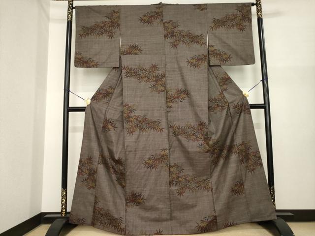 平和屋着物●本場大島紬　一元7マルキ　笹文　正絹　逸品　AABI7969ck