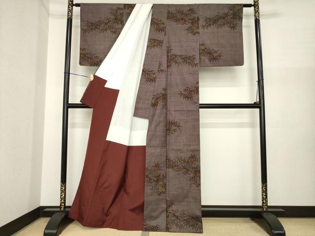 平和屋着物●本場大島紬　一元7マルキ　笹文　正絹　逸品　AABI7969ck