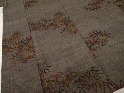平和屋着物●本場大島紬　一元7マルキ　笹文　正絹　逸品　AABI7969ck