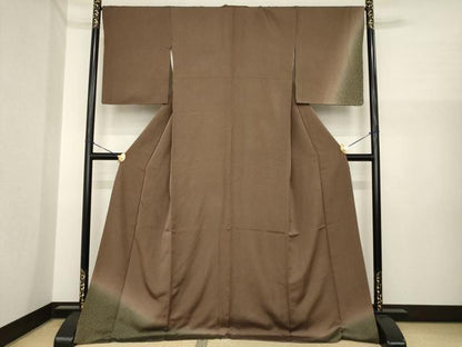 平和屋着物●訪問着　箔散らし文様　暈し染め　金彩　ロング丈　正絹　逸品　AABI7971ck