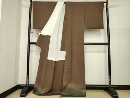 平和屋着物●訪問着　箔散らし文様　暈し染め　金彩　ロング丈　正絹　逸品　AABI7971ck