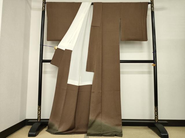 平和屋着物●訪問着　箔散らし文様　暈し染め　金彩　ロング丈　正絹　逸品　AABI7971ck
