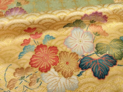 平和屋着物●豪華振袖　若紫　駒刺繍　御所車花文　金彩　正絹　逸品　AABI7976ck