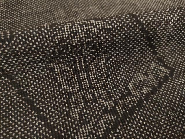 平和屋着物●本場大島紬　一元絣　色紙花蝶文　正絹　逸品　AABI7977ck