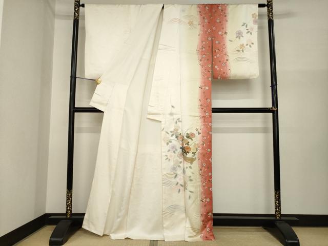 平和屋着物●谷崎潤一郎の世界　訪問着　花船文　暈し染め　正絹　逸品　AABI7978ck