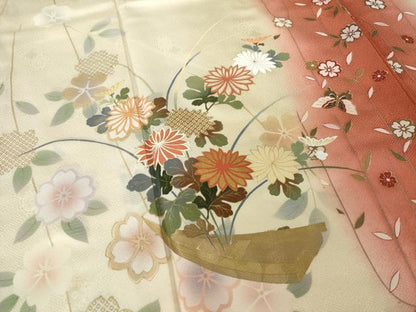 平和屋着物●谷崎潤一郎の世界　訪問着　花船文　暈し染め　正絹　逸品　AABI7978ck