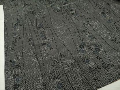 平和屋着物●本場大島紬　立涌花文　一元絣　正絹　逸品　AABI7979ck