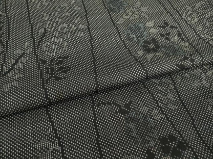 平和屋着物●本場大島紬　立涌花文　一元絣　正絹　逸品　AABI7979ck