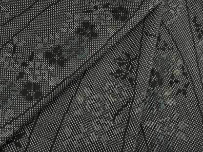平和屋着物●本場大島紬　立涌花文　一元絣　正絹　逸品　AABI7979ck