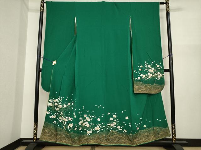 平和屋着物●豪華振袖　枝桜文　金彩　やまと誂製　正絹　逸品　AABI7980ck