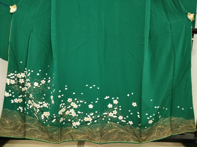 平和屋着物●豪華振袖　枝桜文　金彩　やまと誂製　正絹　逸品　AABI7980ck