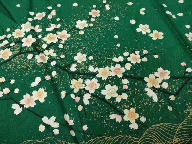 平和屋着物●豪華振袖　枝桜文　金彩　やまと誂製　正絹　逸品　AABI7980ck