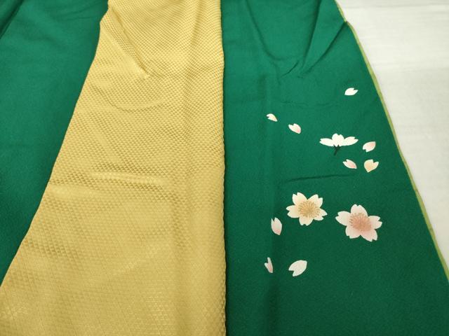 平和屋着物●豪華振袖　枝桜文　金彩　やまと誂製　正絹　逸品　AABI7980ck