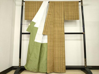 平和屋着物●上質な紬　花間道　正絹　逸品　未使用　AABI7986ck