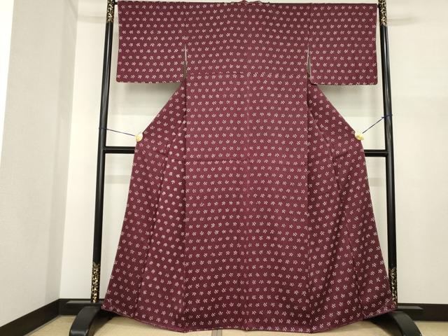 平和屋着物●上質な小紋　絞り　舞花文　正絹　逸品　AABI7987ck