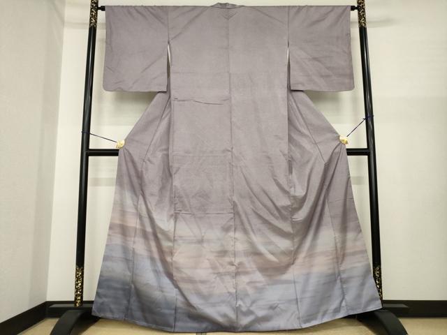 平和屋着物●本場大島紬　染大島　訪問着　霞文　正絹　逸品　未使用　AABI7992ck