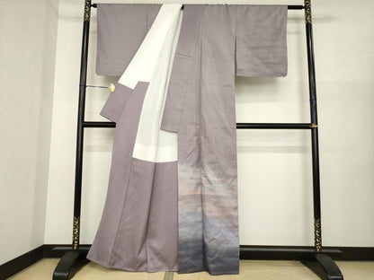 平和屋着物●本場大島紬　染大島　訪問着　霞文　正絹　逸品　未使用　AABI7992ck