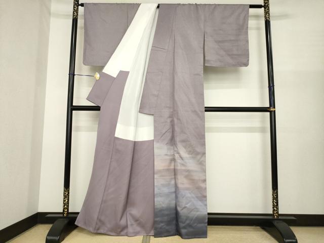 平和屋着物●本場大島紬　染大島　訪問着　霞文　正絹　逸品　未使用　AABI7992ck