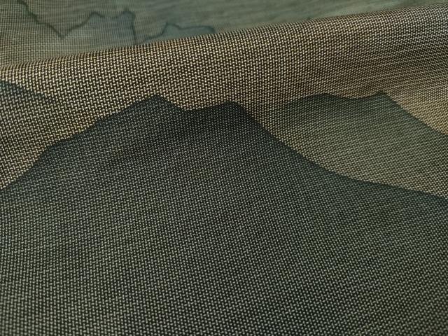 平和屋着物●本場縞大島紬　訪問着　遠山重ね文　正絹　逸品　未使用　AABI7994ck