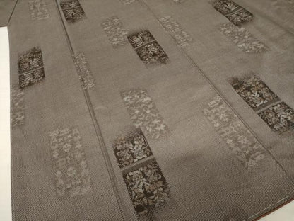 平和屋着物●本場大島紬　カタス9マルキ　短冊花文　正絹　逸品　未使用　AABI7995ck