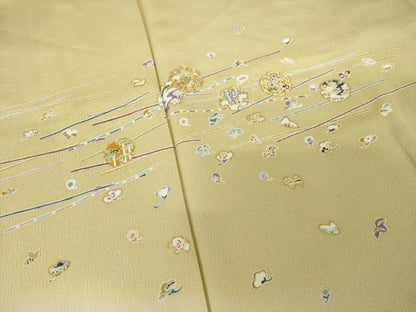 平和屋着物●訪問着　駒刺繍　雪輪花文　暈し染め　金彩　正絹　逸品　未使用　AABI7996ck