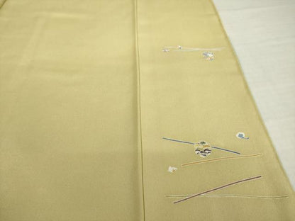 平和屋着物●訪問着　駒刺繍　雪輪花文　暈し染め　金彩　正絹　逸品　未使用　AABI7996ck