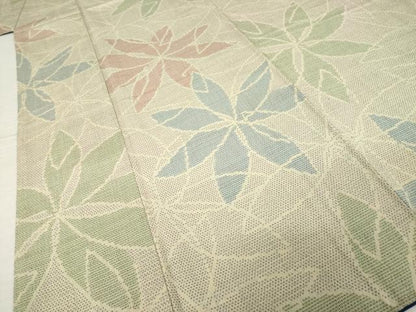 平和屋着物●本塩沢　花尽くし　正絹　逸品　AABI7999ck