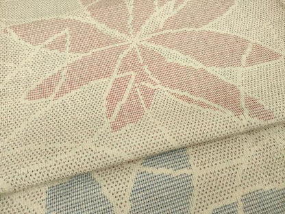 平和屋着物●本塩沢　花尽くし　正絹　逸品　AABI7999ck
