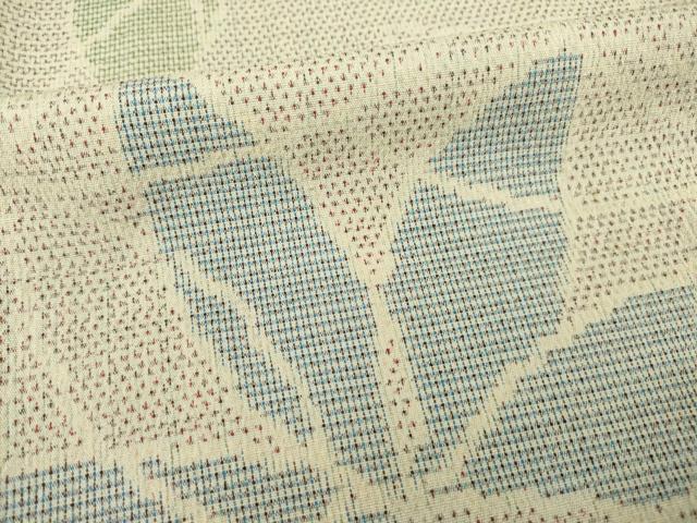 平和屋着物●本塩沢　花尽くし　正絹　逸品　AABI7999ck