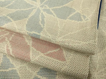 平和屋着物●本塩沢　花尽くし　正絹　逸品　AABI7999ck