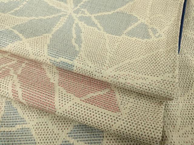 平和屋着物●本塩沢　花尽くし　正絹　逸品　AABI7999ck