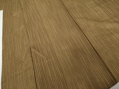 平和屋着物▽上質な小紋　単衣　変わり縞　正絹　逸品　AABI8001cs