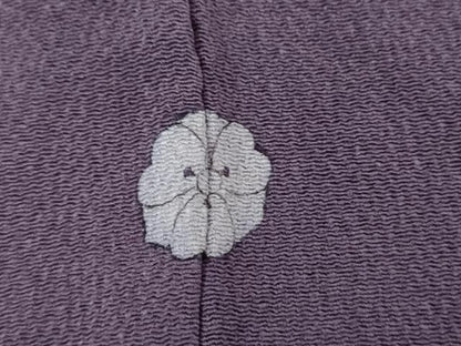 平和屋着物▽上質な色無地　単衣　作家物　江戸紫色　鬼しぼ縮緬　正絹　逸品　AABI8004cs