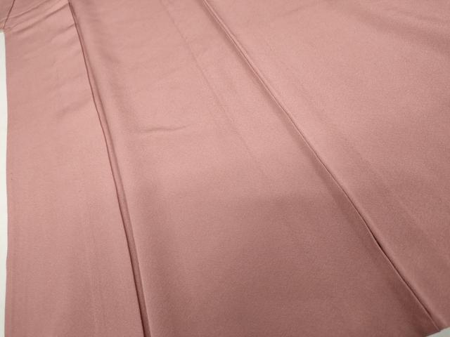 平和屋着物▽上質な色無地　単衣　紅梅色　正絹　逸品　AABI8008cs
