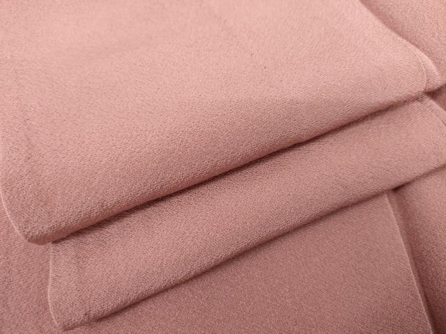 平和屋着物▽上質な色無地　単衣　紅梅色　正絹　逸品　AABI8008cs