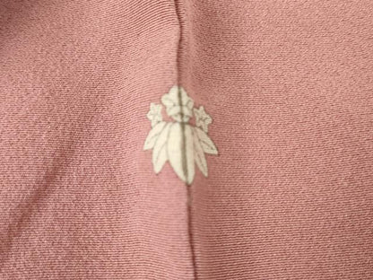 平和屋着物▽上質な色無地　単衣　紅梅色　正絹　逸品　AABI8008cs