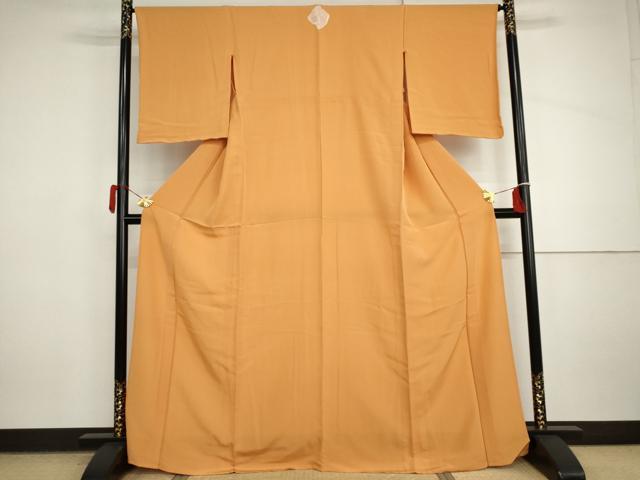 平和屋着物▽上質な色無地　単衣　金茶色　正絹　逸品　未使用　AABI8010cs