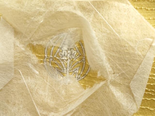 平和屋着物▽上質な色無地　単衣　流水地紋　淡黄色　正絹　逸品　未使用　AABI8013cs