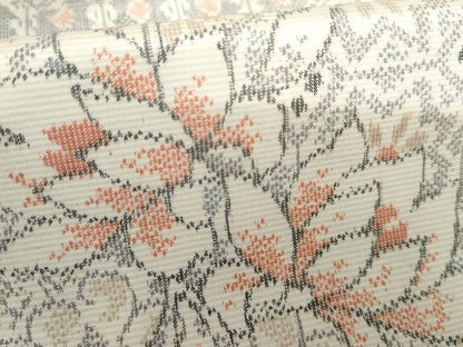 平和屋着物▽大島紬　単衣　更紗花唐草文　証紙付き　正絹　逸品　AABI8018cs