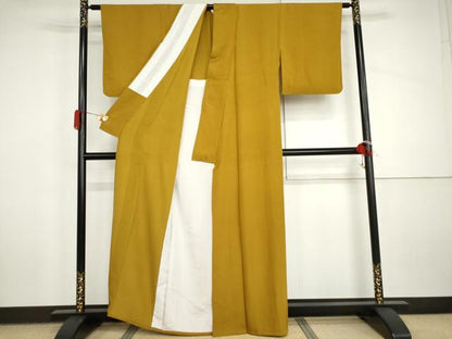 平和屋着物▽上質な小紋　単衣　花格子　正絹　逸品　AABI8019cs