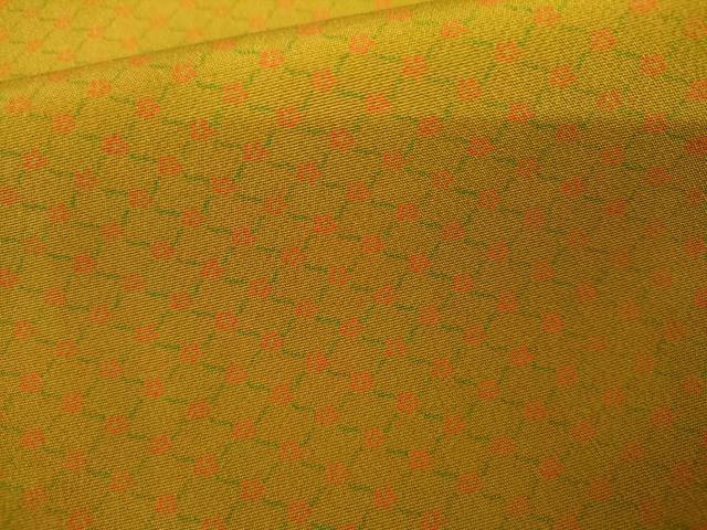 平和屋着物▽上質な小紋　単衣　花格子　正絹　逸品　AABI8019cs
