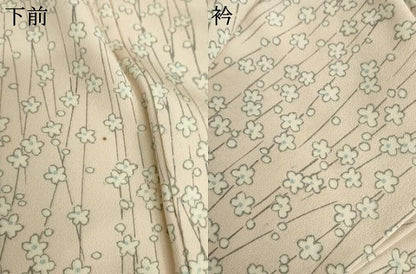 平和屋着物▽上質な小紋　単衣　枝花文　正絹　逸品　AABI8020cs