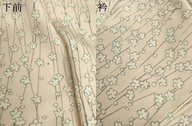 平和屋着物▽上質な小紋　単衣　枝花文　正絹　逸品　AABI8020cs