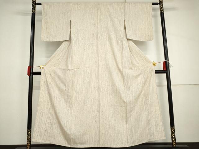 平和屋着物▽上質な小紋　単衣　枝花文　正絹　逸品　AABI8020cs