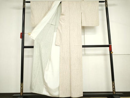 平和屋着物▽上質な小紋　単衣　枝花文　正絹　逸品　AABI8020cs