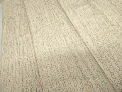 平和屋着物▽上質な小紋　単衣　枝花文　正絹　逸品　AABI8020cs