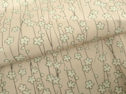 平和屋着物▽上質な小紋　単衣　枝花文　正絹　逸品　AABI8020cs